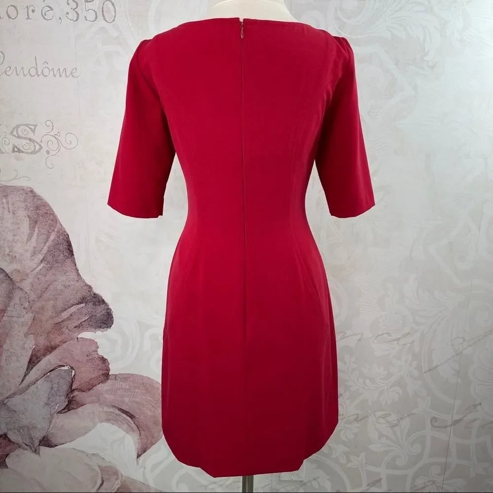 Tahari Arthur S. Levine red classy dress Size 2 Petite - Picture 9 of 13